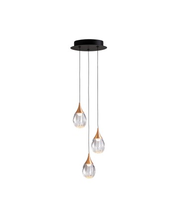 CORINA- LAMPARA 3L NEGRO-COBRE